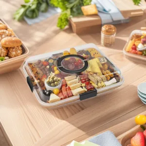 Transparenter Kunststoff Wurst- und Käsebehälter mit Deckel, Snack-Aufbewahrungsbox