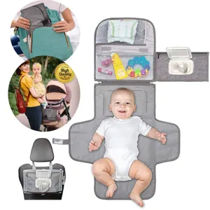 Portable Foldable Waterproof Baby Diaper Changing Pad Travel Storage Bag Stroller Hanging Diaper Station Mat