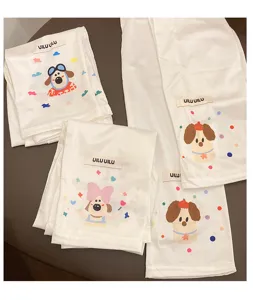 Cute puppy ice silk sun protection sleeves for women summer UV blocking cooling arm guards.