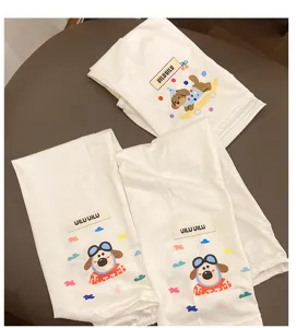 Cute cartoon puppy ice silk sun protection sleeves summer UV shield arm guards for women