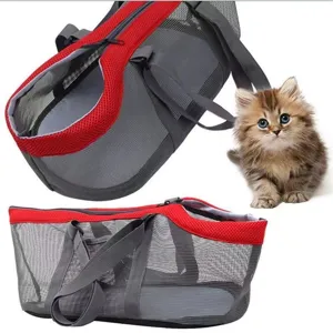 Sac de Transport Portable et Respirant pour Animaux de Compagnie en Maille pour Petits Chiens Chats