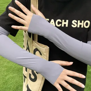 Summer ice silk sun protection sleeves for driving and outdoor sports with UV block design.