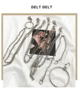 Punk style metal waist chain hip hop jeans belt chain fashion multi-layer silver body jewelry
