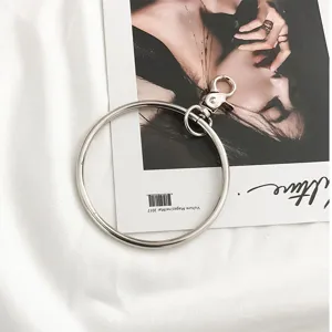 Metal round keychain hook hip hop punk style fashion accessory minimalist metal ring for pants