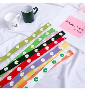 Cintura in tela con stampa margherita colorata cinturino elegante per donna e uomo
