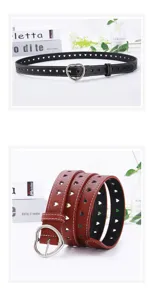 Dames leren riem hart gesp uitgehold taille riem casual mode studenten accessoire