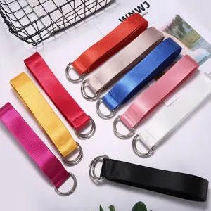 Casual Unisex Canvas Belt Double Ring Metal Buckle Adjustable Fashion Waistband For Jeans Daily Wear Accessories