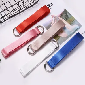 Multicolor canvas belt set with double D-ring buckles, casual versatile unisex waist strap.