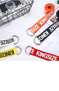 Canvas D-ring belt with letters print fashion casual waist strap for women pants