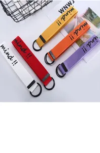 Cintura donna fibbia doppio anello in tela stile dettaglio per jeans e vestiti casual chic