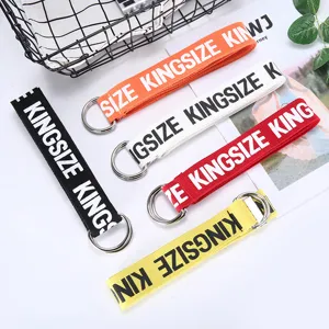 Korean style letter canvas belt for women with double ring buckle, trendy casual waist strap.