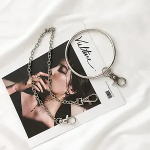 Punk style metal jeans chain and waist chain for men and women, fashion hip-hop accessory.