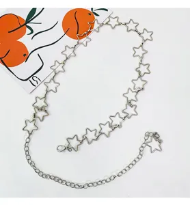 Catena da vita da donna in metallo con stelle stile punk hip hop jeans accessorio