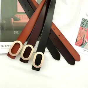 Women Genuine Leather Belt Minimalist Casual Cowhide Pin Buckle Belt For Jeans Decorative Waist Belt Fashion Accessories