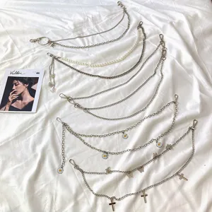 Women Metal Waist Chain Multi-layer Hip Hop Punk Pants Chain JK Dress Belt Fashion Body Jewelry Decorative Accessories
