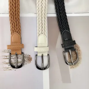 Vrouwen geweven riem retro gevlochten touw casual mode jeans taille riem accessorie