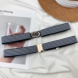 Women's elastic stretch lazy waist belt stylish casual summer decorative pants belt