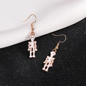 Halloween skeleton dangle earrings quirky fun spooky party jewelry for women and girls chic