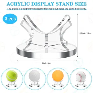 Clear acrylic sports ball display stand 3pcs set for golf tennis baseball ping pong storage