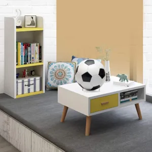 Acrylic ball display stand detail view, clear triangular stand for sport soccer ball.