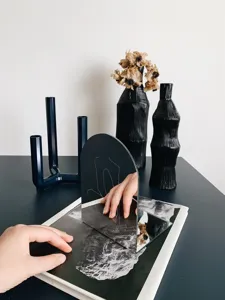 Modern acrylic arched bookend minimalist desktop book organizer and decorative display stand.