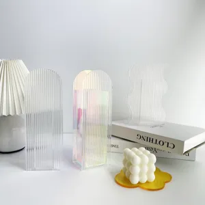 Vaso di fiori in acrilico minimalista nordico iridescente trasparente decorazione da tavola