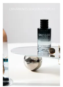Irregular mirror acrylic jewelry tray display stand for aesthetic photography props.