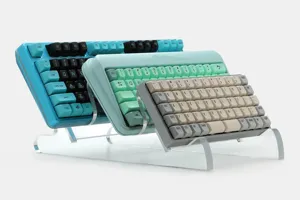 Διαφανής ακρυλική βάση πληκτρολογίου gaming πολλαπλών επιπέδων, αποσπώμενο ράφι γραφείου.