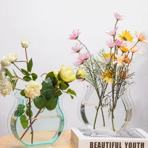 Clear acrylic vase modern home decor transparent floral container for fresh dried flowers