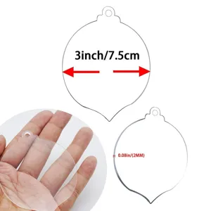 Transparant acryl kerstboom ornament blanco, DIY knutsel voor vakantie feest decor.