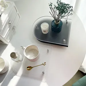 Nordic acrylic crescent tray desktop storage organizer for perfume cups home decor aesthetic