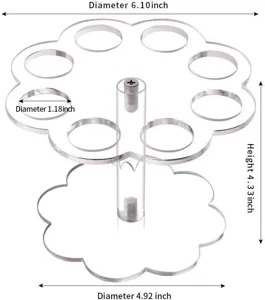Clear acrylic ice cream cone holder double layer dessert display stand for parties