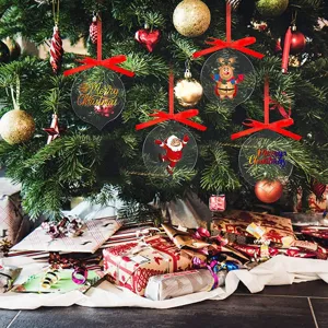Transparante acryl kerstboom hangende ornamenten, feestelijke DIY feestartikelen.
