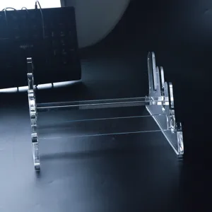 Διαφανής ακρυλικός πολυεπίπεδος σταθμός βάσης πληκτρολογίου παιχνιδιών αποσπώμενος.