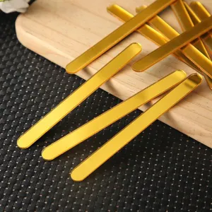 Palitos de helado de acrilico espejo dorado manualidades DIY reutilizables hechos a mano