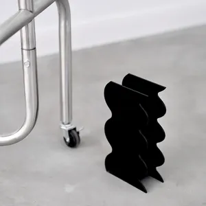 Moderne schwarze gewellte Acryl Vase Kunst Ornament minimalistische Deko Tisch Display Artikel