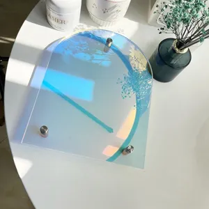 Nordic iridescent acrylic tray, arch aesthetic makeup and perfume storage organizer.