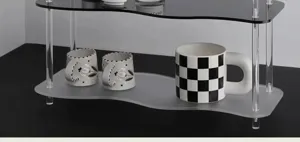 Estante de almacenamiento de escritorio acrilico transparente multicapa para cosmeticos tazas.
