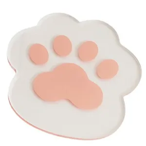 Transparant acryl kattenpootje onderzetter schattige warmte-isolatie mat zoete huisdecoratie tafel