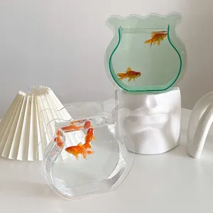 Acrylic goldfish bowl vase creative minimalist transparent water hydroponic plant decor item