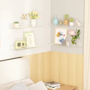 Étagères murales en acrylique transparent, rangement de livres flottant pour bureau