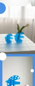 Nordic acrylic bird vase transparent blue decorative flower arrangement home tabletop decor.
