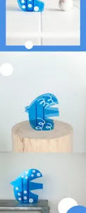 Blue acrylic bird vase, Nordic minimalist clear floral container, modern home decor ornament.