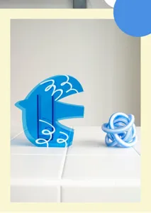 Nordic acrylic flying bird vase aesthetic blue transparent decorative ornament for home decor