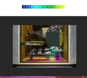 Tavolino da caffè in vetro arcobaleno lusso moderno tavolo da tè in acrilico per salotto