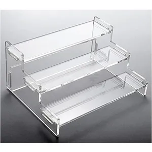 Transparenter Acryl 3-stufiger Display Ständer für Figuren, Blindboxen und Cupcakes im Laden.
