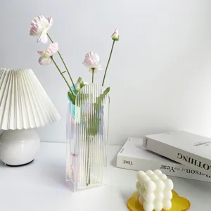 Vaso di fiori in acrilico iridescent nordico arte minimalista decorazione per scrivania