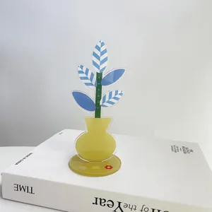 Cute acrylic plant memo clip desktop photo holder stand ornament for office and home decor cute design