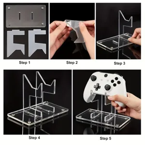 Supporto per controller di gioco in acrilico trasparente doppio display per scrivania top