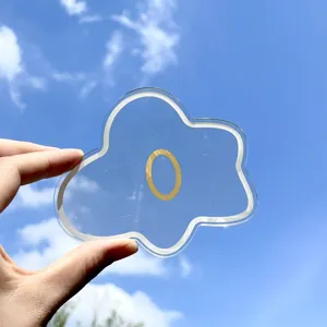 Posavasos de acrilico transparente con forma de flor tapete de taza creativo para decoracion